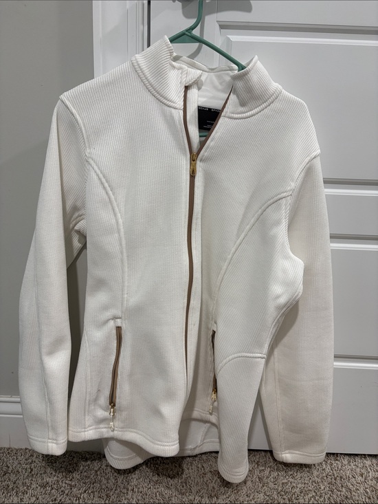 Spyder Jackets & Blazers - Spyder Women's White Full-Zip Jacket with Tan Trim